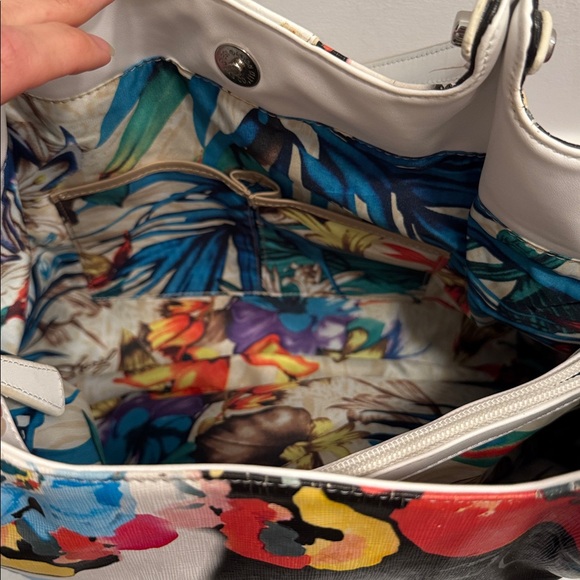 Sharif floral paint splatter shoulder bag purse - Picture 8 of 16